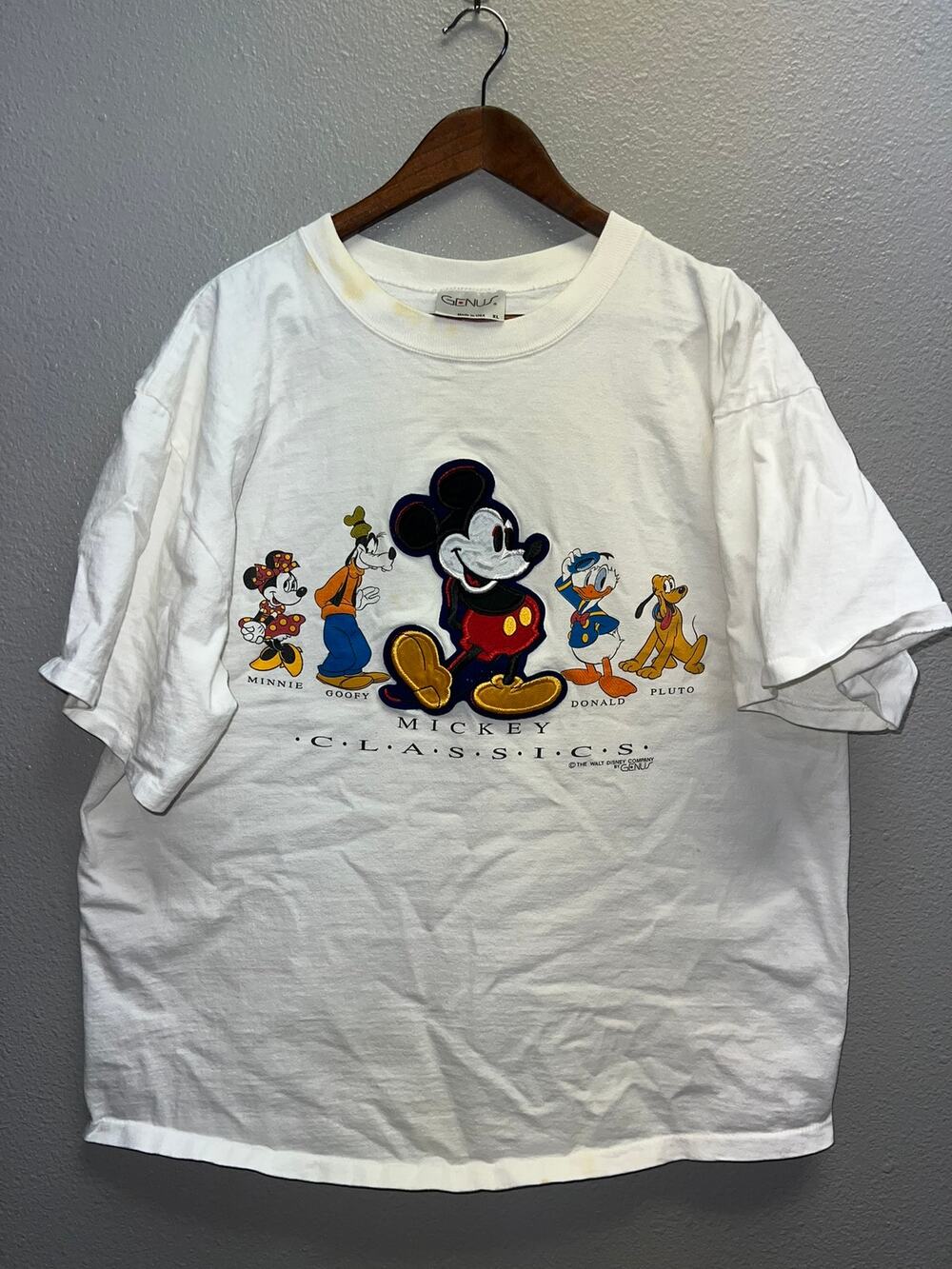 Vintage Mickey Mouse Shirt Classics Genius USA Cartoon Friends Tee 90s VTG XL